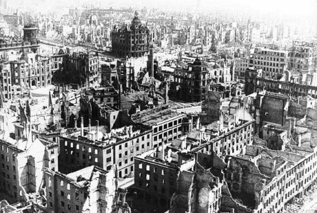 Dresden after the Allied air raid that destroyed the city. 